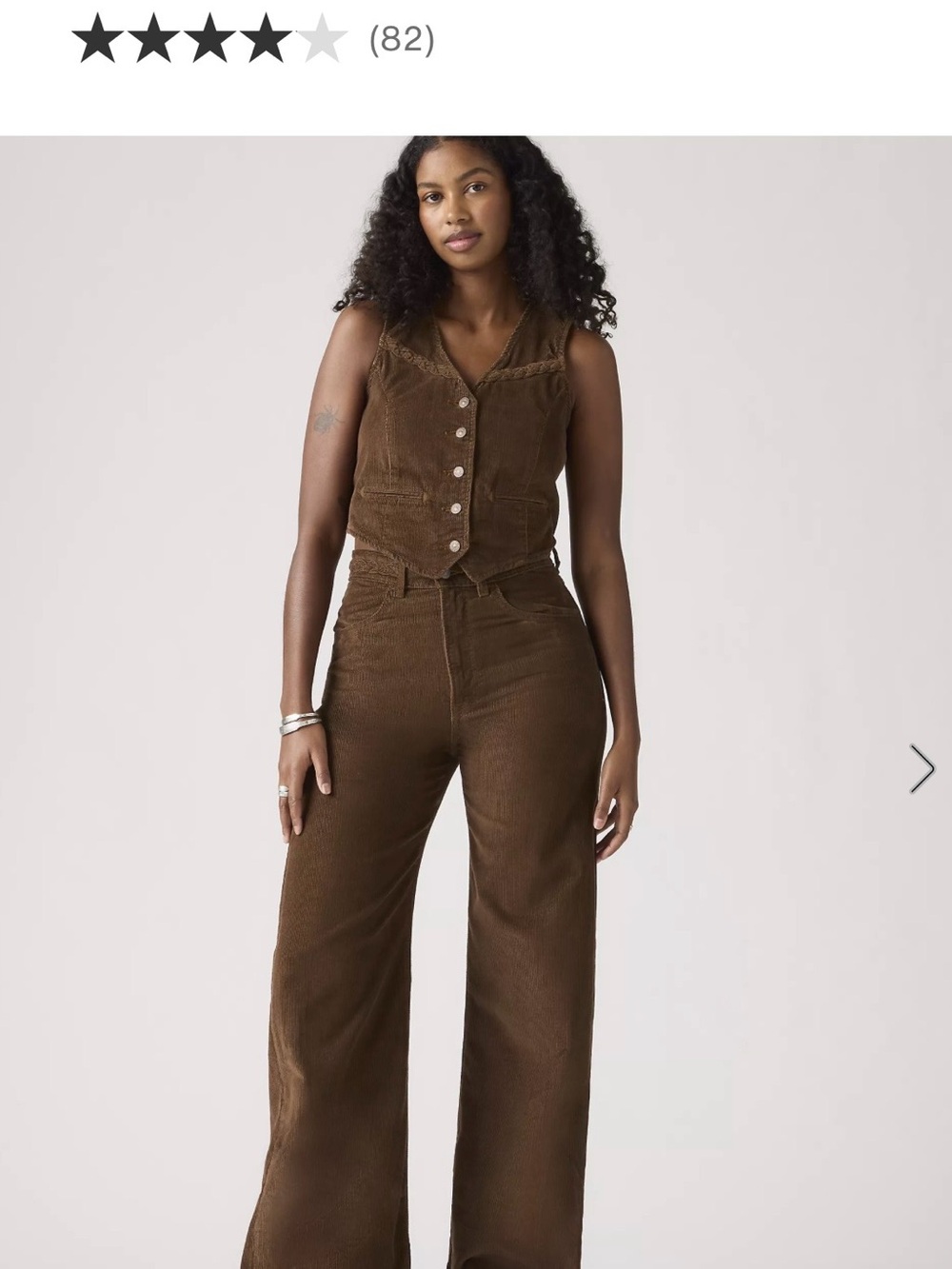 New Levi's Ribcage Wide Leg Braided Corduroy Pants 27